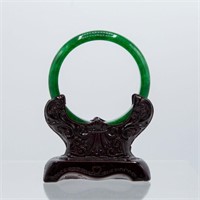 Chinese Fine Natural Green Jadeite Bangle