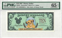 1997 $10 Simba Disney Dollar PMG 65EPQ