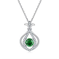 Beautiful VVS1 Lab Created Emerald Pendant