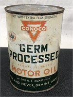 Conoco Germ Processed Motor Oil Can (empty)