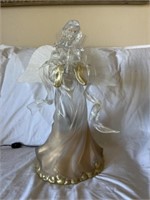 Avon Large Clear And Gold Resin Light Up Angel