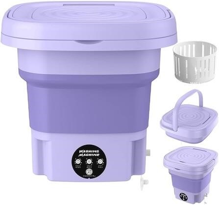 8L Foldable Mini Washing Machine  Purple