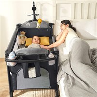 MMBABY 5-in-1 Pack and Play Portable Crib for Baby