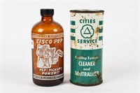LOT OF 2 CITIES SERVICE BOTTLE & CLEANER CAN