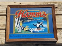 "Hamm's" Framed Beer Mirror 1986