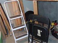 Folding Step Ladder and Chairs