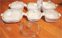 6 pc. Corningware Dishes w/ Lids and Extra Lid