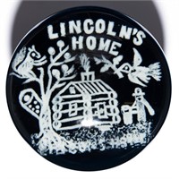 LINCOLN'S HOME FRIT PAPERWEIGHT, white frit