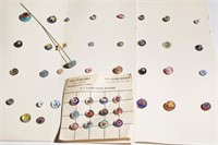ASSORTED PAPERWEIGHT BUTTONS AND EARRINGS, LOT OF