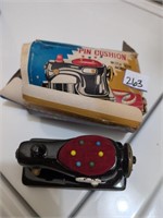 Vintage sewing machine pin cushion w tape measure