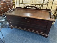 Cedar chest locking with clothing & belt contents