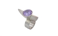 Purple CZ & silver ring By Tony Williams