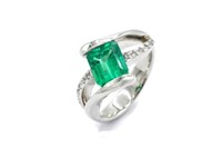 1.05ct Columbian emerald (Muzo) ring