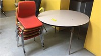 ROUND TABLE AND (5) CHAIRS