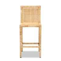 Sofia 40.2in Natural Low Back Counter Bar Stool