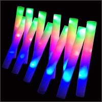 Foam Glow Sticks Bulk 100 Pack  3 Modes LED