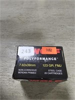 (20) Rounds Wolf 7.62x39