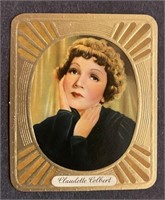 CLAUDETTE COLBERT: Embossed Tobacco Card (1934)