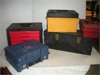 (4) Plastic Tool Boxes & (1) Socket Organizers