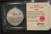 2002 1oz .999 Pure Silver Eagle