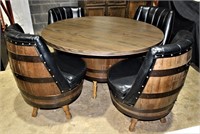 Barrel Table & 4 Chairs