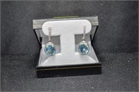 6ct blue topaz earrings