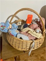 Basket with Handmade Dolls