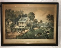 Currier & Ives Colored Print, American Homestead