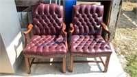 PAIR OF LEATHER OFFICE CHAIRS