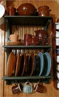 McCoy and Collectible Dishes and Shelf