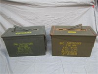 Lot Of 2 Vintage Military Ammunition Cans