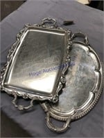 PAIR OF SILVER TRAYS