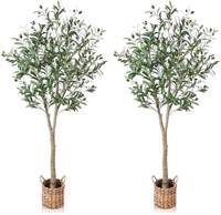 2-PK SOGUYI Artificial Olive Tree 5ft Tall Plant