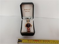 Omax Crystal Waterproof Watch