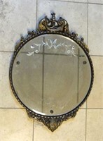 Reverse Etched Beveled Wall Mirror.