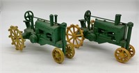 lot of 2 John Deere GP Cast Iron Tractors