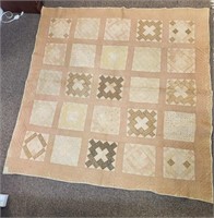 Antique Patchwork Quilt - Faded Browns
