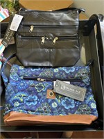 2 bags 1 leather and 1 cloth blue paisley