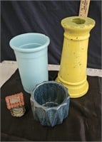 several vases & misc (one has chip)