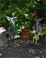 Assembled Rake Bird Garden Sculptures