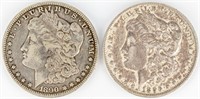 Coin 2 Morgan Silver Dollars 1890-O & 1896-O