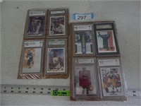 Lot of 8 graded sports cards, see photos for playe