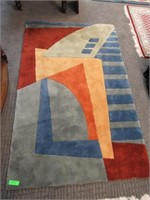 Contemporary Carved Chinese Rug, Abstract Design,