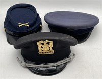 (II) 3 Military Uniform Hats (bidding on one