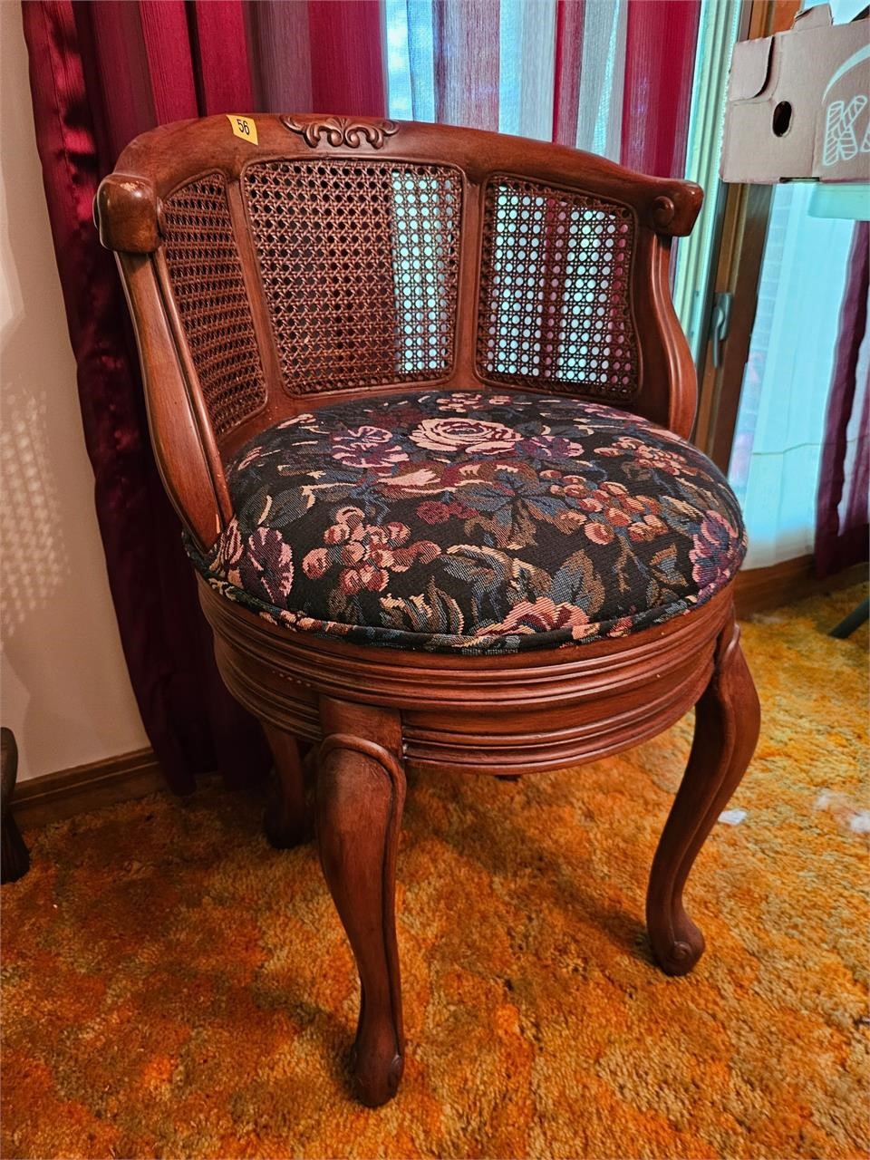 French Provencial- cane back scoop chair