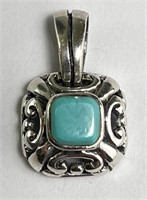 Sterling Bali Made Turquoise Pendant 3 Grams