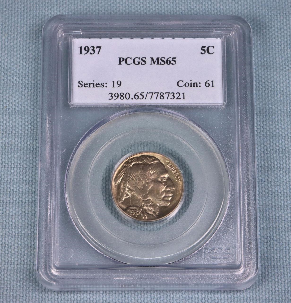 1937 Buffalo Nickel PCGS MS65