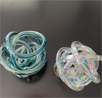 2 Glass Table Ornaments