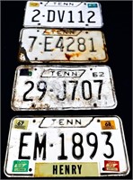 Lot of 4 1970s TN license plates