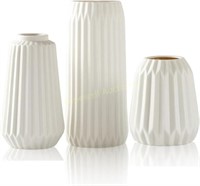 OTARTU White Ceramic Vase  Set of 3